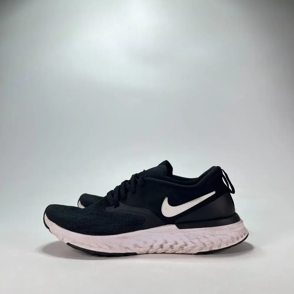 Nike Odyssey React 2 Flyknit Black White Sneakers AH1016-010 Women's Size 7.5